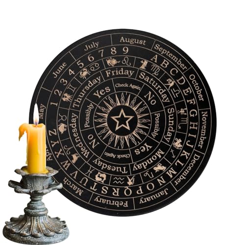 COMFOLIVING Pendelbrett für Weissagung,Spirit Board Pendel,Holz metaphysische Planchette Pinnwände mit Buchstaben - Spirit Decorations Ouija Brettspiel für Themenpartys, Versammlungen von COMFOLIVING