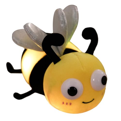 COMFOLIVING Plüschtier, Biene, Biene, Plüschtier, Cartoon, leuchtend, Plüschtier mit Biene, Plüschkissen der kleinen Biene, Kissen von COMFOLIVING