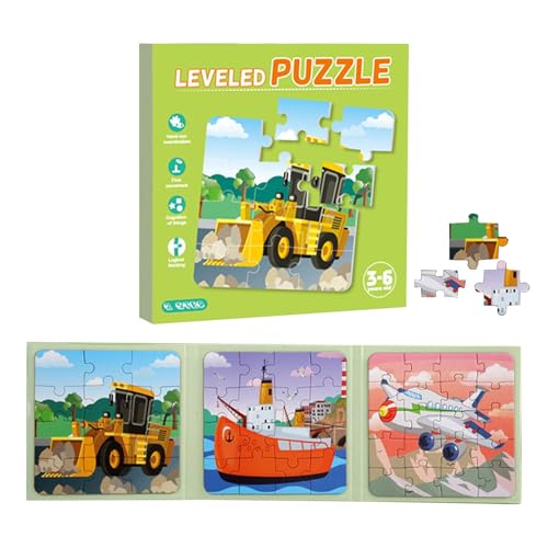 COMFOLIVING Reisepuzzle, Reisepuzzle, Cartoon-Puzzle-Buch, Road Trip-Aktivitäten mit Flugzeugauto, Puzzle-Spielzeug, Vorschul-Lernaktivitäten für Kinder von COMFOLIVING