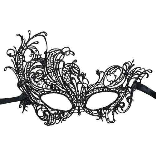 COMFOLIVING Schwarze Spitze Gesichtsmaske | Maskenabdeckung für Karneval aus schwarzer Spitze - Festivals Dekoration Zubehör Maske für Augen Maskerade Tier von COMFOLIVING