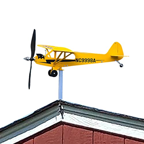 COMFOLIVING Windspieler im Freien, drehbare Dekoration aus Metall-Flugzeug-Palette, Einweihungsgeschenke, Flugzeugfahne, Gartendekoration von COMFOLIVING