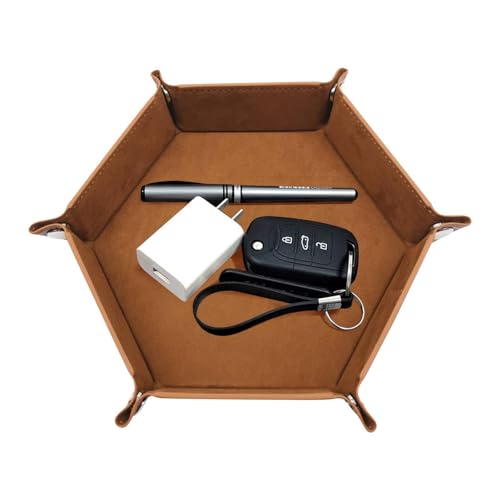 Würfelbox - Würfeltablett mit Deckel, Tablett und Aufbewahrung für sechseckige Würfel, faltbares Würfeltablett aus PU-Leder, doppelseitiges Würfeltablett Würfelbox - Würfeltablett mit Deckel, Tablett und Aufbewahrung für sechseckige Würfel, faltbares Würfeltablett aus PU-Leder, doppelseitiges Würfeltablett von COMFOLIVING