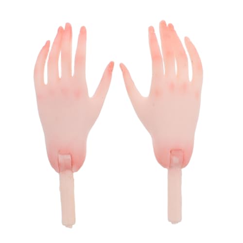 COMNESTBI 1 Paar Puppenpalme Handpuppen Plastikhände Miniatur-Handteile winzige Fingerhände realistische Hand kleine Hände Puppenhaus-Reparaturwerkzeuge Handwerkliche Handverbinder Rosa von COMNESTBI