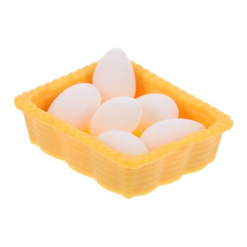 COMNESTBI 1 Satz Box -Eiermodell Mini Eierkorb Miniatur-Ei-Modelle wohnaccessoires wichtelfiguren Puppenhaus Accessoires Dollhouse Furniture deko Mini-Hauskörbe Mini-Ei- Harz Weiß von COMNESTBI