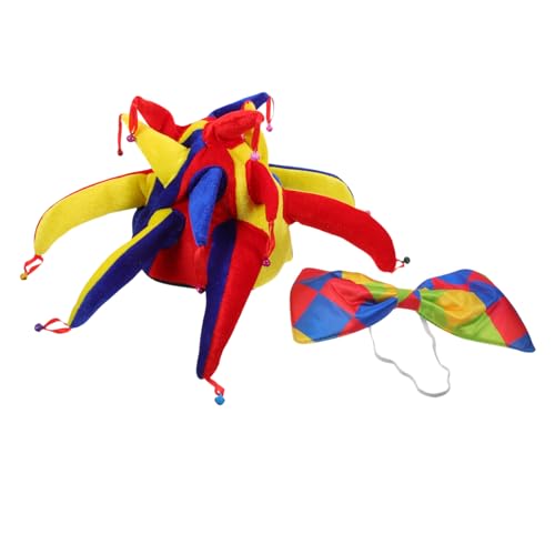 COMNESTBI 1 Satz Clown Hut und Fliege für Karneval und Kostümpartys Teiliges Kostümzubehör aus Strapazierfähigem Unisex für Geburtstagsfeiern und Maskeraden Farbenfrohe Kopfbedeckung für COMNESTBI 1 Satz Clown Hut und Fliege für Karneval und Kostümpartys Teiliges Kostümzubehör aus Strapazierfähigem Unisex für Geburtstagsfeiern und Maskeraden Farbenfrohe Kopfbedeckung für von COMNESTBI