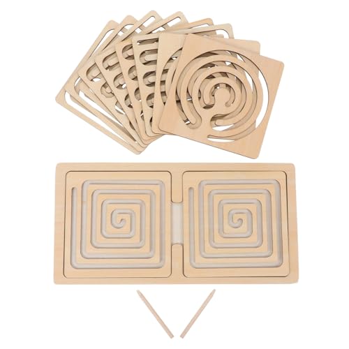 COMNESTBI 1 Satz Denkspiel Denksportaufgaben Für Erwachsene Rätsel Für Senioren Puzzlespielzeug Schreibtisch -rätsel Für Office -Erwachsene Feinmotorikspielzeug Für Kleinkinder Khaki Holz von COMNESTBI