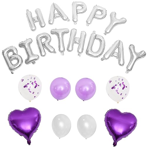 COMNESTBI 1 Satz Geburtstagsballon-set Regenbogen-geburtstagsballons Alles Zum Geburtstag Folienballons Alles Zum Geburtstag Luftballons Buchstaben Violett Emulsion von COMNESTBI