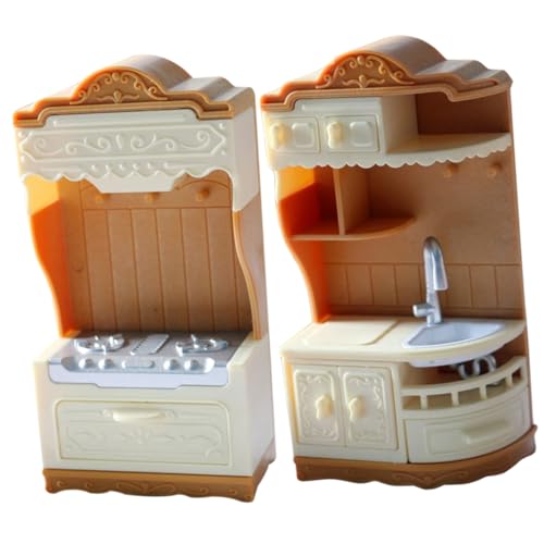 COMNESTBI 1 Satz Kabinettofenmodell Mini-Herd-Modell Miniatur-herdwerkzeuge Mini-hauskochtisch Minischrank Mini-hausgasherd Mini-küchenkochbank Mini-hausbedarf Mini-miniaturmöbel Plastik von COMNESTBI