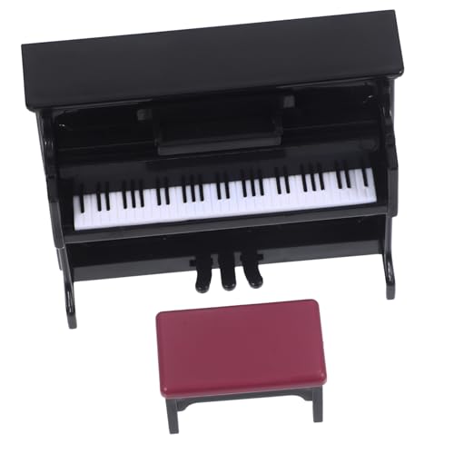 COMNESTBI 1 Satz Klaviermodell Klavier für Puppenhaus Miniatur klein winzig Puppenhausmöbel musikinstrumente Musik Instrumente deko Puppenhaus Klavier und Hocker Klavier für Minihaus Plastik von COMNESTBI