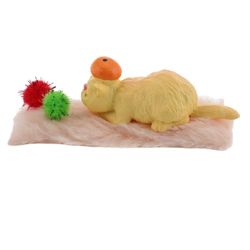 COMNESTBI 1 Satz Mini -Katzen -Figuren Kätzchen Dekorationen Katzenpuppenhaus Mit Puppenhauskätzchen Und Plüschkugel Für Garten Mini Kätzchen Und Mikrolandschaftsdekoration von COMNESTBI