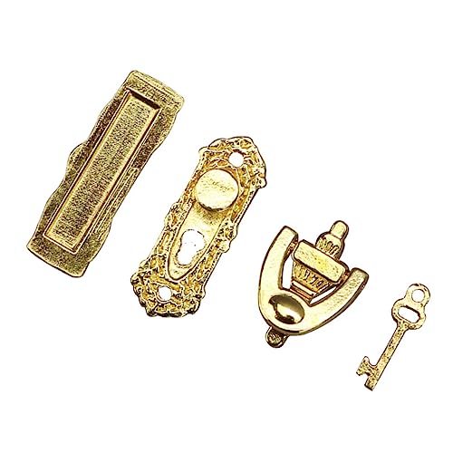 COMNESTBI 1 Satz Mini Möbeldekoration Innendekoration der Tür Mini-Pull-Ring-Ornament Mini- -Pull-Ring- Mini-Hardware-Handwerk Mini-Zugring schmücken Mini-Hardware-Kit Metall Golden von COMNESTBI