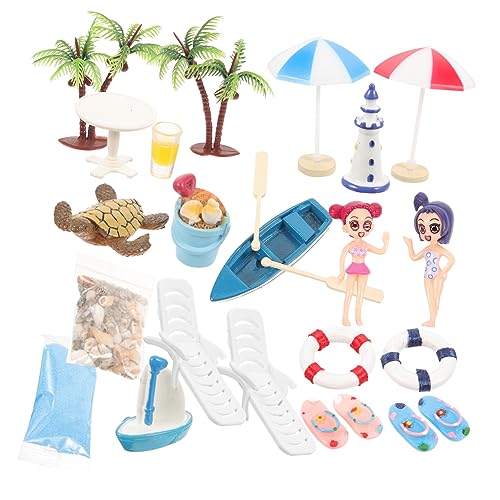 COMNESTBI 1 Satz Mini- -Strandzubehör Miniatur-Strandspielzeug Dekoration Puppenhausverzierungen Häuser Party Ornament im sommerlichen Strandstil Mini- -Ornament im Strandstil Plastik von COMNESTBI