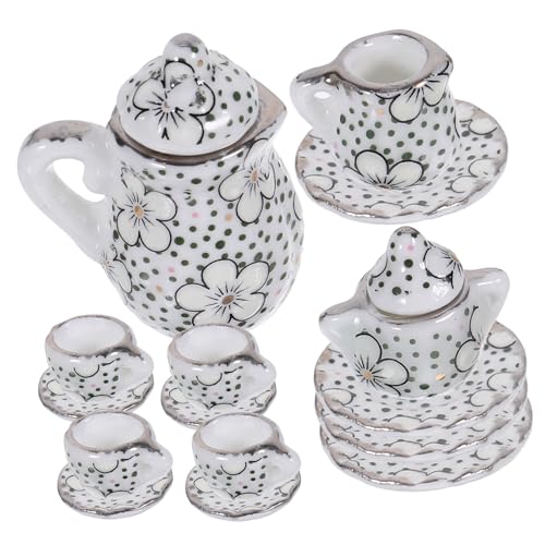 COMNESTBI 1 Satz Mini-Teeset Puppenhaus Teetasse mit als Rollenspielzubehör Küchenrequisiten vorgeben Mini- Mini-Küchenzubehör Wohnkultur Szenenstütze Keramik von COMNESTBI