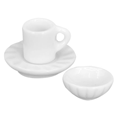 COMNESTBI 1satz Miniatur-kaffeetassen Teilig Aus Resin Puppenhaus Zubehör Kleine Kaffeetassen Mit Untertassen Und Schalen Für -küchen-Dekoration Fördert Kreativität Und Geschicklichkeit von COMNESTBI