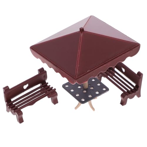 COMNESTBI 1 Satz Parkstuhlmodell Miniaturbank Puppenhausmöbel Garten Puppenhaus Minimöbel Für Puppenhausmöbelmodell Mini Hausbedarf Mikro Landschaftslayout Dunkelbraune Abs von COMNESTBI