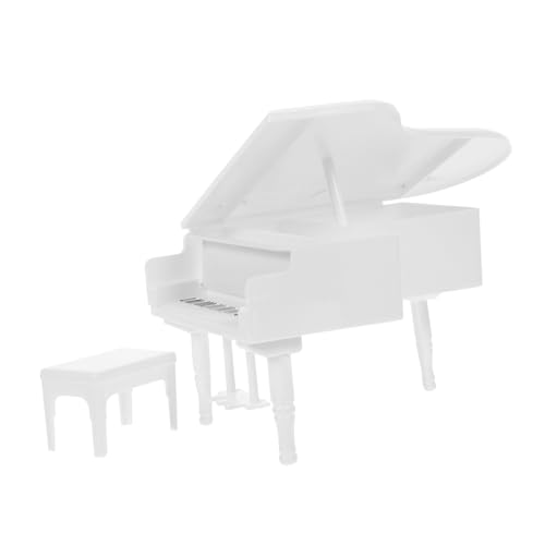 COMNESTBI 1 Satz Puppenhaus-Klavier Klavierspielzeug Miniaturen Dekoration winziges Klavier -Klavier Musikinstrument Dollhouse zubehör Klavier für Minihaus Mini-Hausschmuck Weiß von COMNESTBI