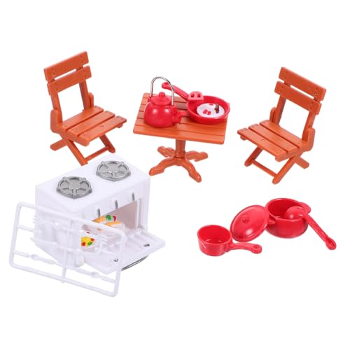 COMNESTBI 1 Satz Puppenhaus-Spielzeugset für kinderspielzeug -Küchenmöbel küchengeräte küchenutensilien Mini-Küche Gasherd Mikrolandschaftsmodelle Plastik von COMNESTBI