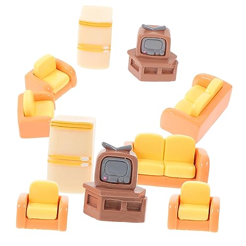 COMNESTBI 1 Satz Puppenhaus-miniatursofa Puppenhaus Mini-Fernseher Miniaturfernsehmodell Miniatur-doppelsofa Mini-einzelsofa Puppenhaus Kleines Sofa Puppenhaus-minisofa Mini-Sofa Kunstharz von COMNESTBI