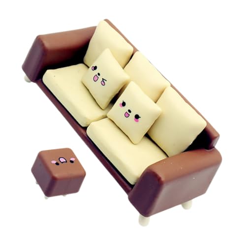 COMNESTBI Miniatur-Sofa-Set Für Puppenhäuser 2-teilig Mini-Sofa Und Hocker Für Puppenhausmöbel Vintage-Look Realistisches Design COMNESTBI Miniatur-Sofa-Set Für Puppenhäuser 2-teilig Mini-Sofa Und Hocker Für Puppenhausmöbel Vintage-Look Realistisches Design von COMNESTBI