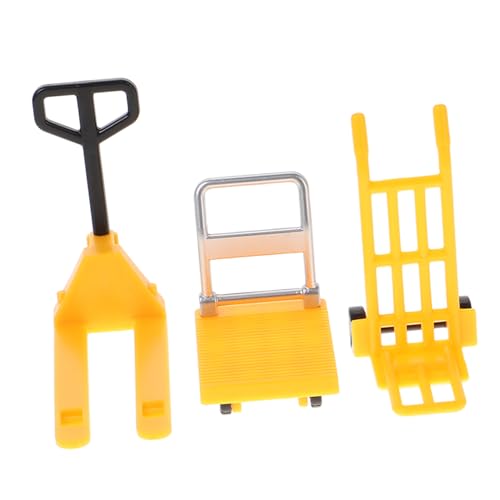 COMNESTBI 1 Satz Straßenverkehr Parkplatz Kinderfahrzeug BAU Gabelstapler Modell Miniatur Handwagen Kinderspielzeug Miniatur Gabelstapler Miniatur Bewegungswerkzeug Gelber von COMNESTBI