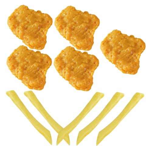 COMNESTBI 1 Satz realistische Chicken Nuggets künstliche Pommes Frites künstliches Brathähnchen Fritten gebraten küchendekoration küchen Dekoration Display-Versorgung Vorzeigemodell PVC COMNESTBI 1 Satz realistische Chicken Nuggets künstliche Pommes Frites künstliches Brathähnchen Fritten gebraten küchendekoration küchen Dekoration Display-Versorgung Vorzeigemodell PVC von COMNESTBI