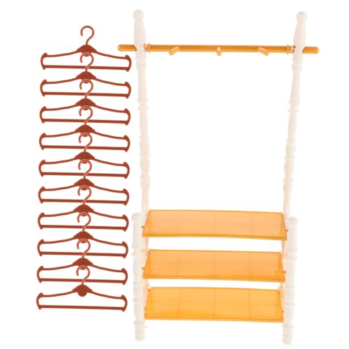 COMNESTBI 1 Set Puppe Kleidung Rack Puppe Kleidung Rack Mit Mini Kleiderbügel Kleid Up Rack Für Puppenhaus Liefert von COMNESTBI