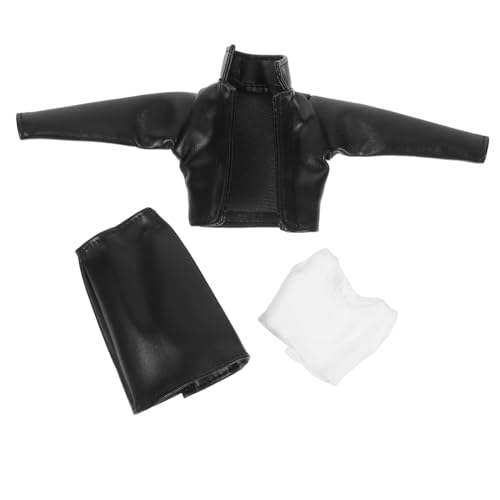 COMNESTBI 1 Set -puppenrock Und Jacke Für 30 cm Puppenpu Leder Rock Jacke Weste Wiederverwendbare Puppenverkleidungen Doll Dressing Kostüm von COMNESTBI