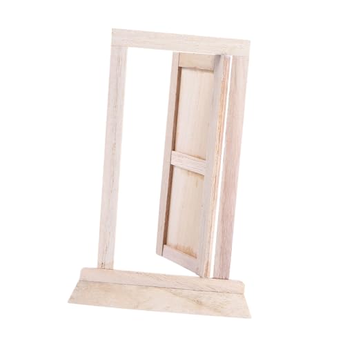 COMNESTBI 1 Stück DIY Massivholztür Foto Requisite Möbelzubehör Mini Möbel Mini Türmodell Mini Zubehör Türzubehör Mini Dekoration Türmodell Weiß Holz von COMNESTBI
