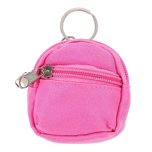 COMNESTBI 1 Stück Puppenhaus-Schultasche Schule Rucksack Miniatur puppenstubenzubehör mini schultüte minischultüten Puppenstuben-Schultasche aus Stoff Mini-Schultasche Segeltuch Rosa von COMNESTBI