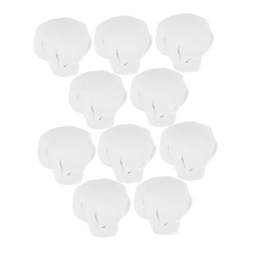 COMNESTBI 10 Stück Mini -Kochhut Puppenbastelhüte Miniatur-Arbeiterpuppenhüte kleine Hüte Mini-Hüte für den Urlaub Mini-Zylinder winzige formelle Hüte Zylinder Masse Miniaturhut Stoff Weiß von COMNESTBI
