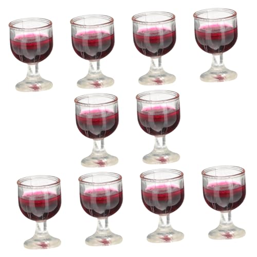 COMNESTBI 10 Stück Miniatur-weinglas-Ornamente Miniatur-puppenhauszubehör Küchenzubehör Für Puppenstuben Puppenhausgläser Und Getränke Puppe Brille Weingläser Rot PVC COMNESTBI 10 Stück Miniatur-weinglas-Ornamente Miniatur-puppenhauszubehör Küchenzubehör Für Puppenstuben Puppenhausgläser Und Getränke Puppe Brille Weingläser Rot PVC von COMNESTBI