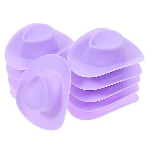 COMNESTBI 10 Stück Partyhut für Kuchen doll Accessories Puppenhut kleine Hüte zum Basteln Cowboy-Puppe Cowgirl-Hut Miniatur Kuchen Hut Minihüte zum Basteln Violett von COMNESTBI