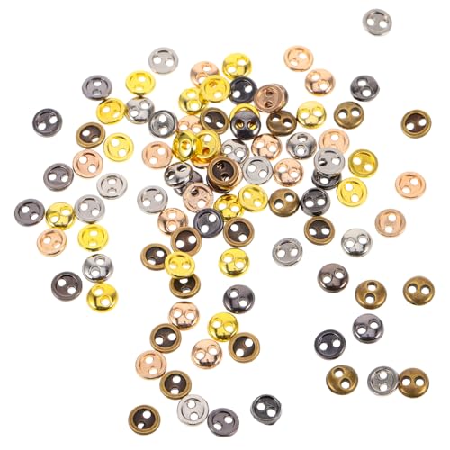 COMNESTBI 100Stücke Mini Knöpfe Für Puppen Vintage Druckknopf Knöpfe Antikbraun Hellgold Kc Und Gunmetal Zubehör Für DIY Puppenbekleidung Und Nähprojekte von COMNESTBI