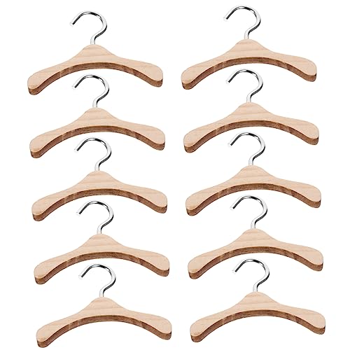 COMNESTBI 10Stücke Holz Kleiderbügel für Bjd Puppen Langlebige Puppenaccessoires Aufbewahrungstool für Puppenbekleidung für Kinderzimmerorganisation von COMNESTBI