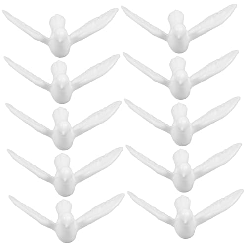 COMNESTBI 12 Stück Kleines weißes Taubenmodell Modelle Ornamente Modellieren Mikrotauben Simulation für kinderspielzeug Taubenfigur Miniaturspielzeug für Puppenhaus Harz von COMNESTBI