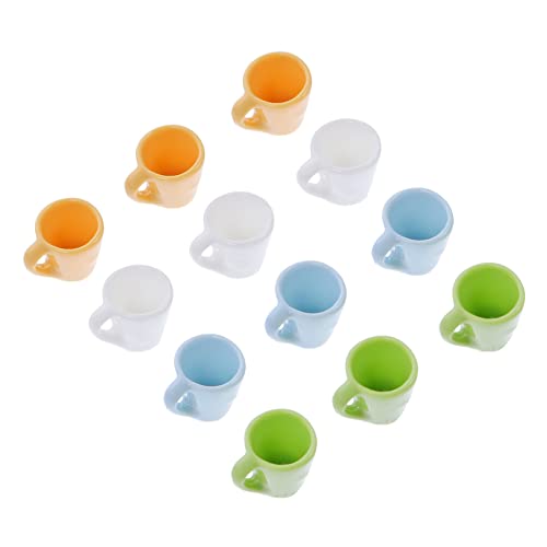 COMNESTBI 12 Stück Mini-Becher Machen Miniaturen Tassen Trinken Mit Küchenzubehör Für Puppenstuben Miniaturmodell Einer Teetasse Mini-puppenhaus-teetasse Winzig Rostfrei Party Porzellan Harz von COMNESTBI