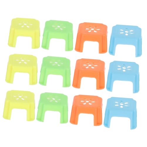 COMNESTBI 12 Stück Mini-Mikrohocker Mini-Hocker Puppenhaus-Miniatur mit Möbeln Puppenhauszubehör Miniaturen Puppenstubenmöbel Micro mikrowe Mini Möbel Mini-Ornamente zum Basteln Plastik von COMNESTBI