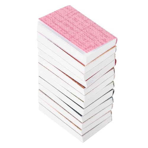 COMNESTBI 12 Stück Mini-puppenhaus Szenenzubehör Miniatur-schulbedarf Minature Dinge Puppenhauszubehör Puppenhaus-bücherregal-zubehör Leere Minibücher Miniaturbücher Beschichtetes Papier von COMNESTBI