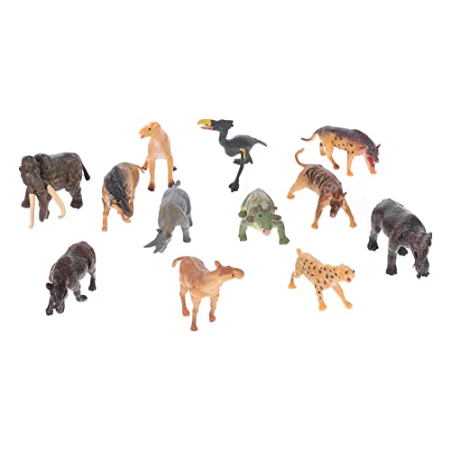 COMNESTBI 12 Stück Waldtiermodell Lebendiges Tierhandwerk Tierstatuen Desktop -Verzierungen Heimdekorationen Filigrane Tierfiguren Plastik von COMNESTBI