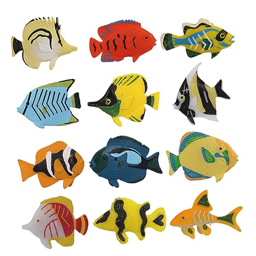 COMNESTBI 12stücke Teiliges Tropische Fische Spielzeug Für Junge Mädchen Realistische Aquarien Dekoration Wasserspiele Für Jungen Und Mädchen Pädagogisches Lernspielzeug Für von COMNESTBI