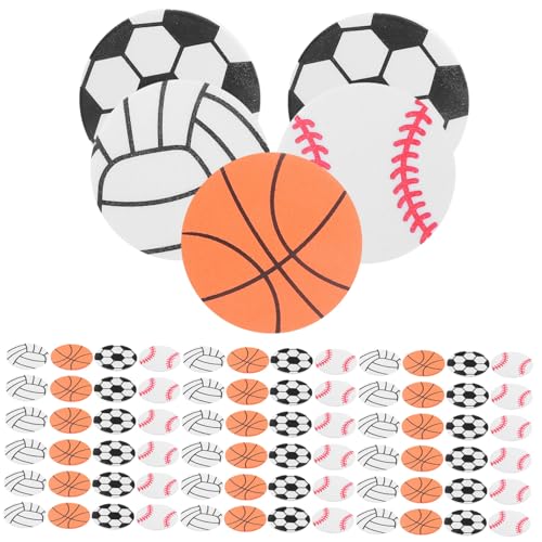 COMNESTBI 120 Stück Themenaufkleber Selbstklebende Sticker für Scrapbooking Dekoration und Bastelprojekte für Sportveranstaltungen und Mottopartys Fußball Basketball Volleyball und Baseball von COMNESTBI