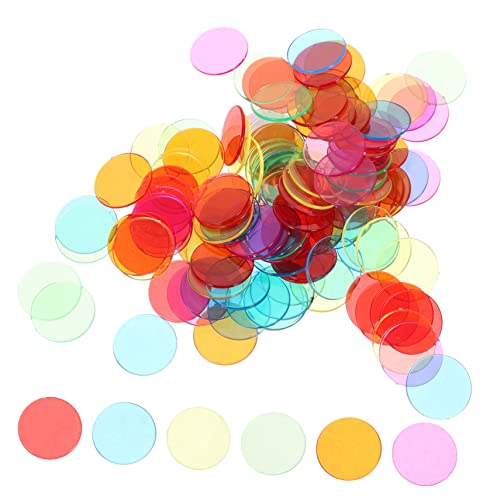 COMNESTBI 120stücke Transparente Bingo Chips Kunststoff Spielmarker Für Bingo Spiele Und Lernspiele Blau Gelb Grün Orange Je von COMNESTBI