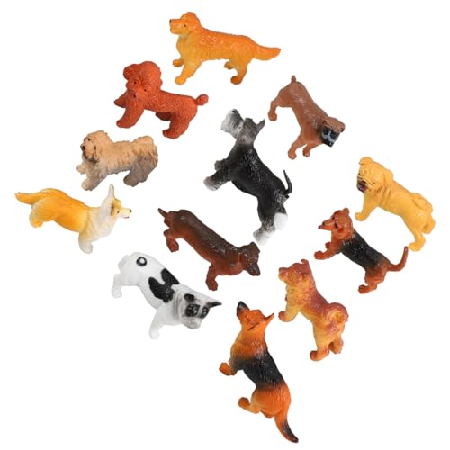 COMNESTBI 12Stücke Teiliges Hundespielzeug aus Kunststoff Realistische Hundefiguren für Dekoration für Minigärten Schreibtische und von COMNESTBI