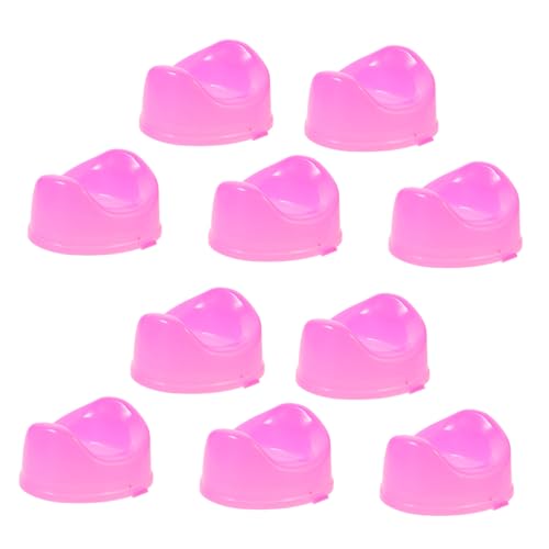 COMNESTBI 16 Stück Puppen-toilettenspielzeug Puppenhausmöbel Miniatur Puppenhauszubehör Puppenhaus Zubehör Mini- - Mini-haustoilette Winzige Toilette Plastik Rosa von COMNESTBI