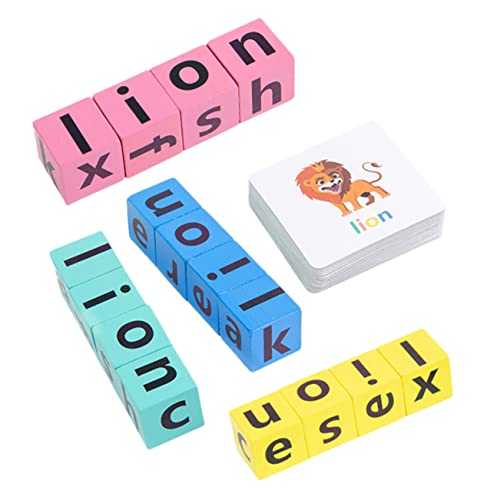 COMNESTBI 1Satz Alphabet Puzzle Holzspielzeug Für Kleinkinder Lernspiel Wortkarten Fördert Kognitive Fähigkeiten Und Hand Augen Koordination von COMNESTBI