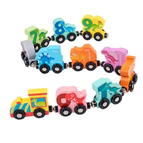 COMNESTBI 1Satz Holztiere Zugspielzeug Set Lernspielzeug für Kleinkinder Kreatives Eisenbahnspielzeug Feinmotorik und Problemlösungsfähigkeiten Modelle von COMNESTBI