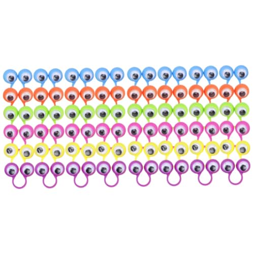 COMNESTBI 2 Sätze Aktivitätsringspielzeug Blau Augapfel Fingerpuppe Ringe Augenfinger Kulleraugenring Fingerpuppe Augen Fingerpuppen Ball Augapfelring Plastik 24 Stück * 2 von COMNESTBI