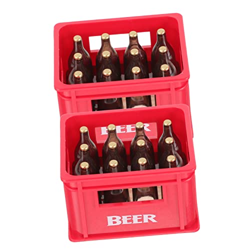 COMNESTBI 2 Sätze Puppenhaus Requisiten Dekorationen Klein Miniatur Mini -Flasche Minikisten Puppenhaus Zubehör Mini Mini-Zeug, Das Tatsächlich Funktioniert Plastik Rot von COMNESTBI