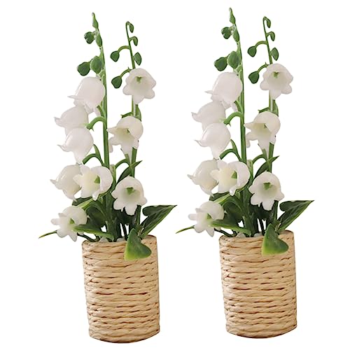 COMNESTBI 2 Stck. Puppenhaus Mini-Bonsai künstliche Pflanzen kleine Kunstpflanzen Machen drinnen Sukkulenten Pflanzen künstlich winzig Anlage Mini-Fake-Bonsai Puppenhaus Topfpflanzen Plastik von COMNESTBI