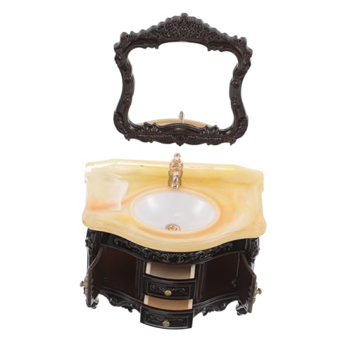 COMNESTBI 2 Stück Badezimmer Schrank Teiliges Waschbecken Modell für Puppenhaus Realistisches Miniaturmöbel für Kreative DIY Projekte Dekorative Badaccessoires für Puppenstuben von COMNESTBI